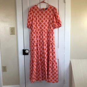 NWOT Pink Polka Dot Maxi Dress